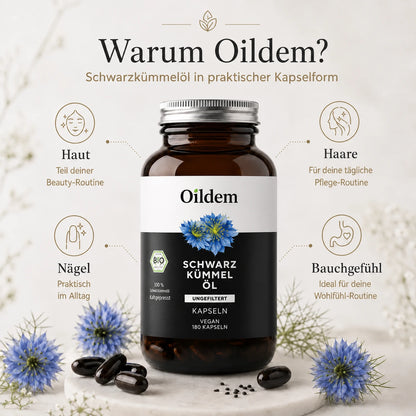 Ungefilterte Bio-Schwarzkümmelöl-Kapseln